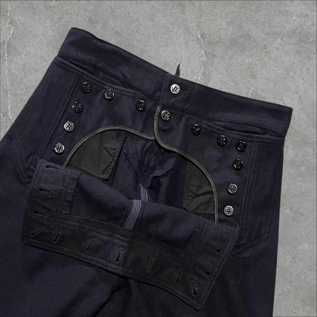 70s 実物アメリカ海軍セーラーパンツ巻きパンツ 13ボタン31Rウール古着