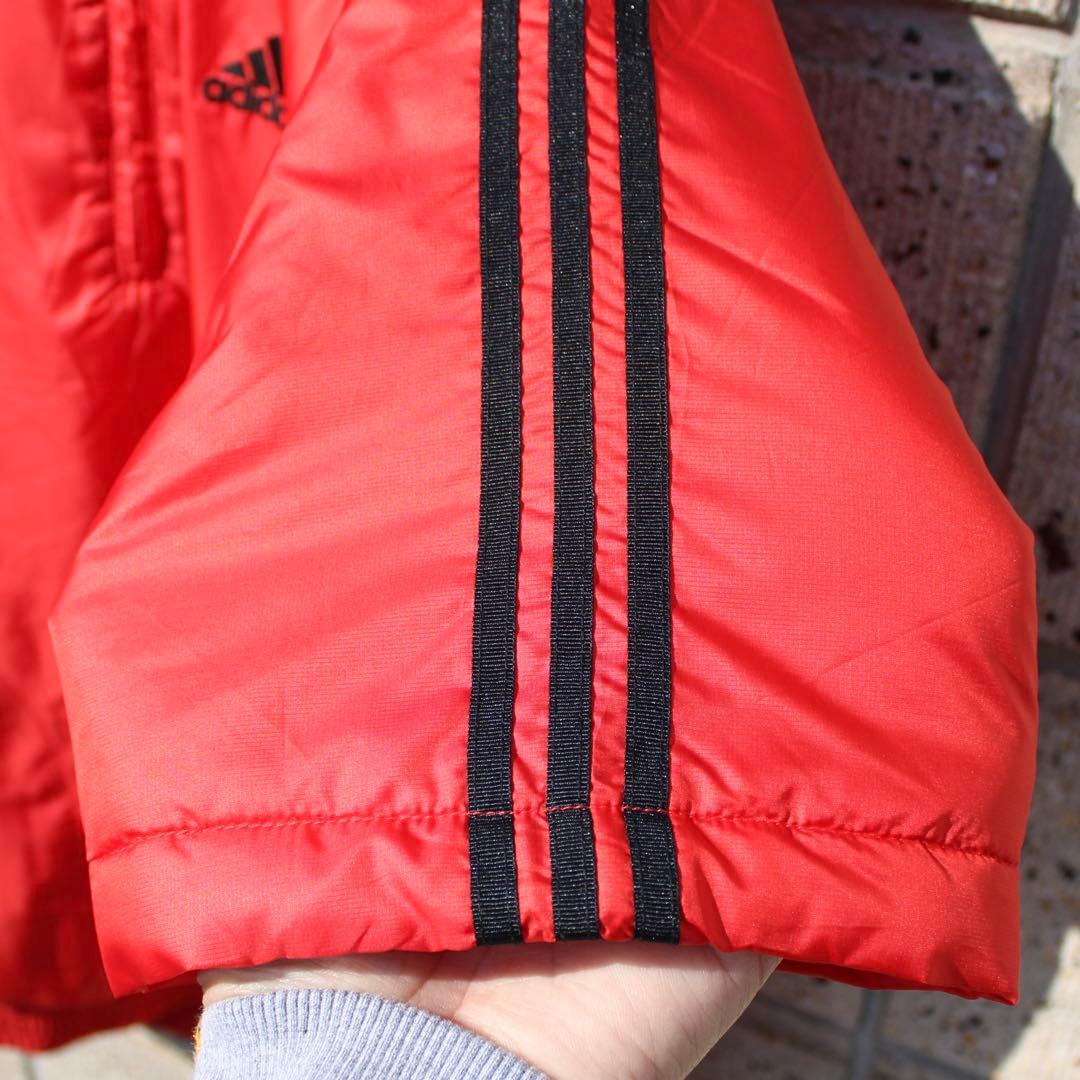00's adidas GOLF ロゴ刺繍 中綿入り 古着 半袖 プルジャケット