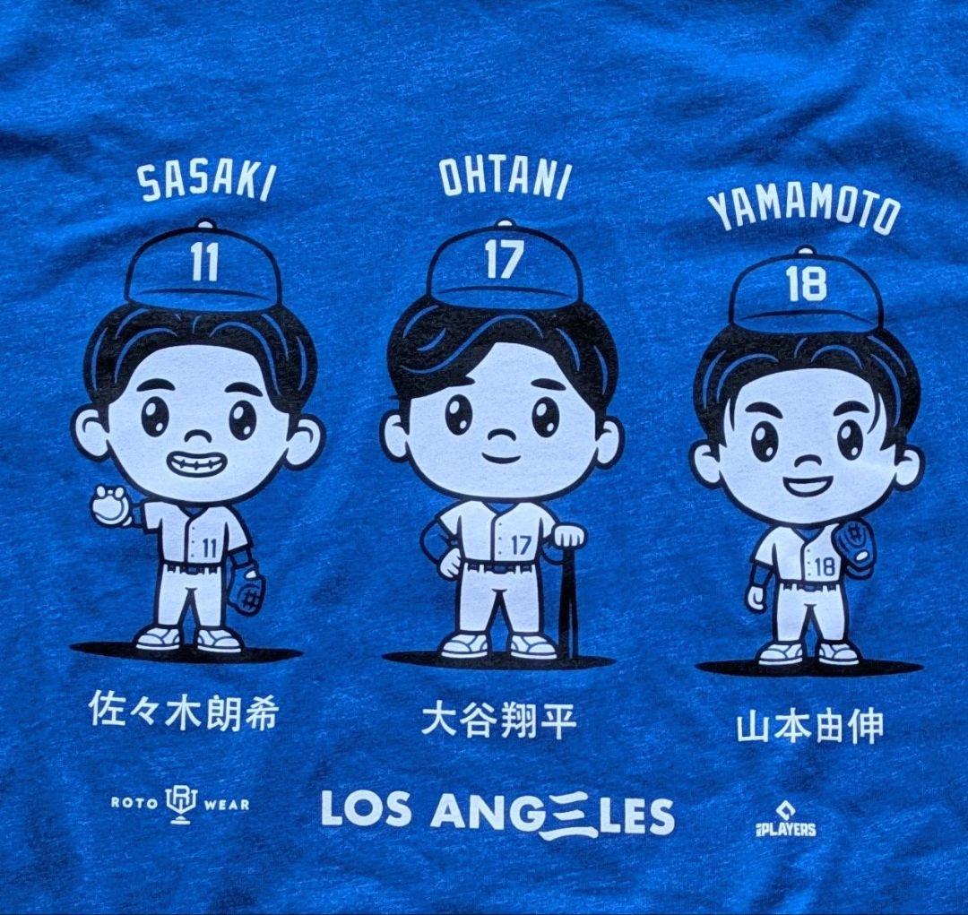 ドジャース　侍トリオ　大谷　山本　佐々木 　Tシャツ　Lサイズ
