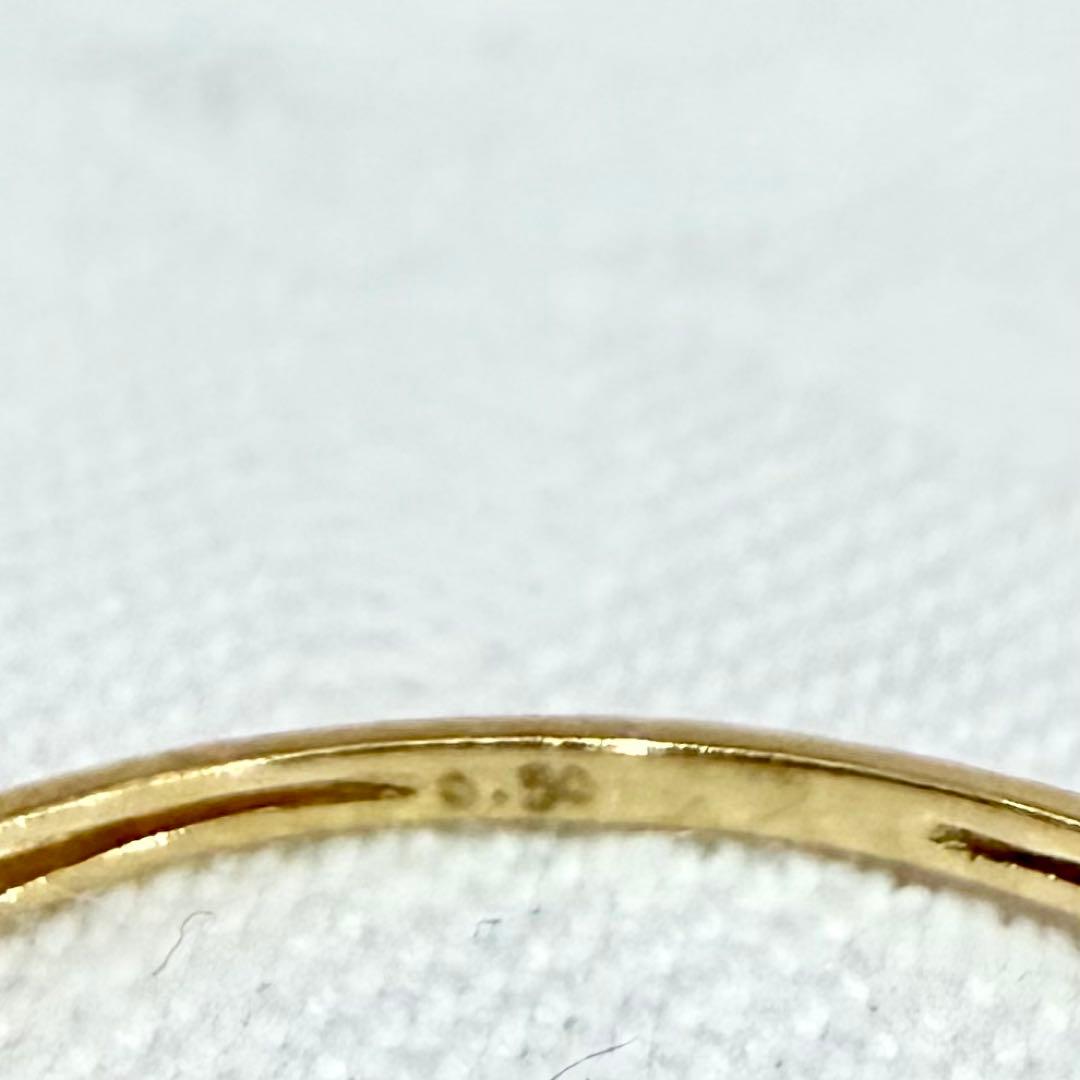 K18 ダイヤモンド 0.50ct テーパーカット デザインリング 19.5号