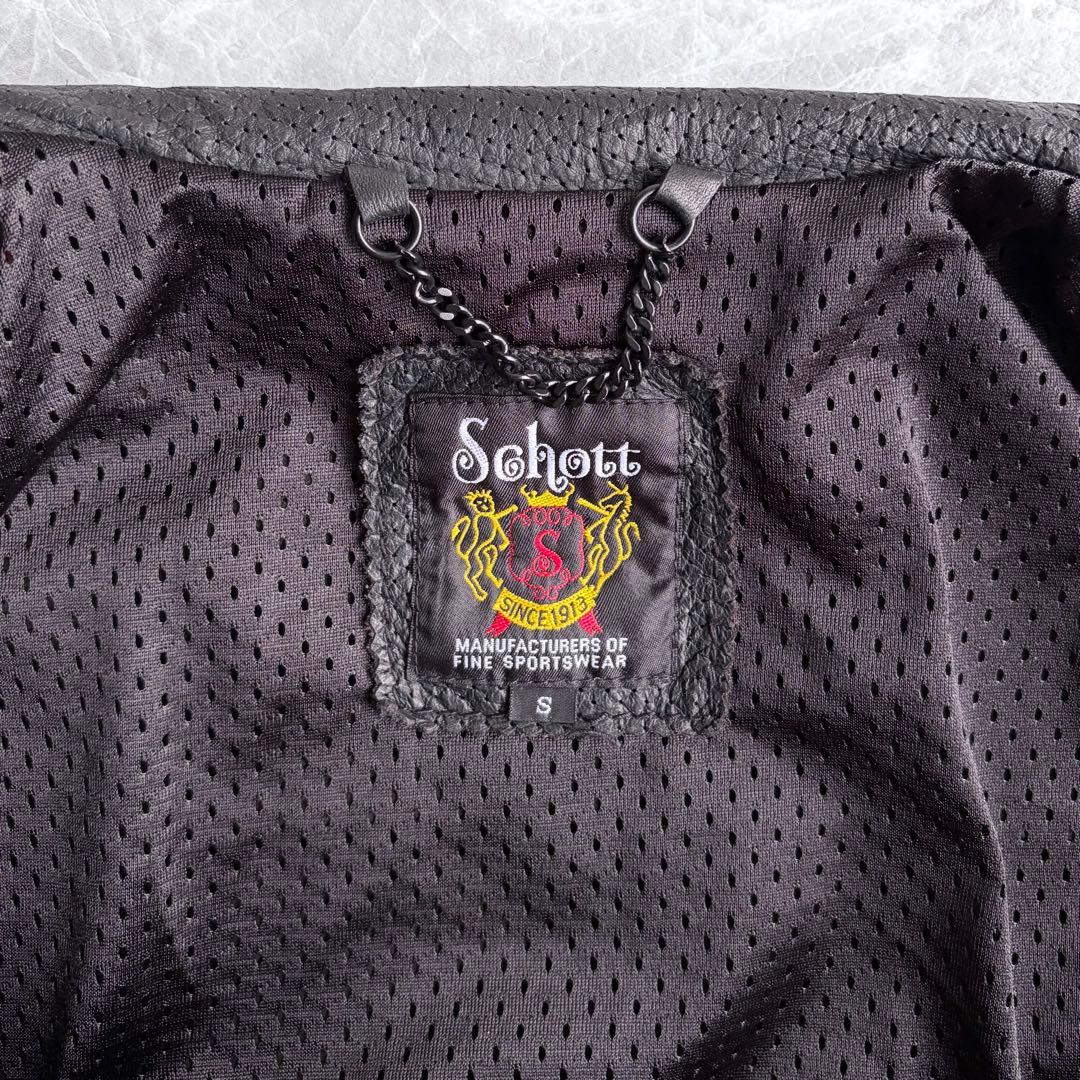 【schott】Perforated cow leather jacket