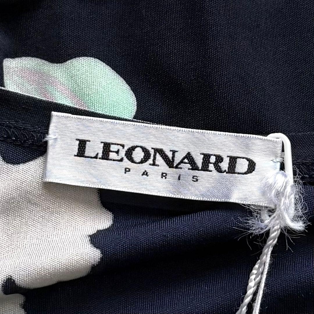LEONARD ロングワンピース シルク100% トリム フラワー 花柄 42
