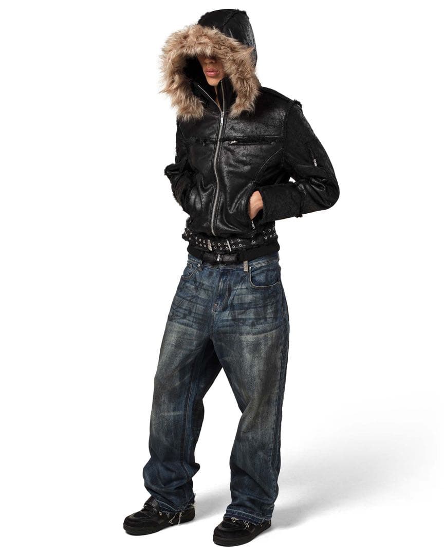 ジャケット・アウター RACERWORLDWIDE sheepskin jacket S black