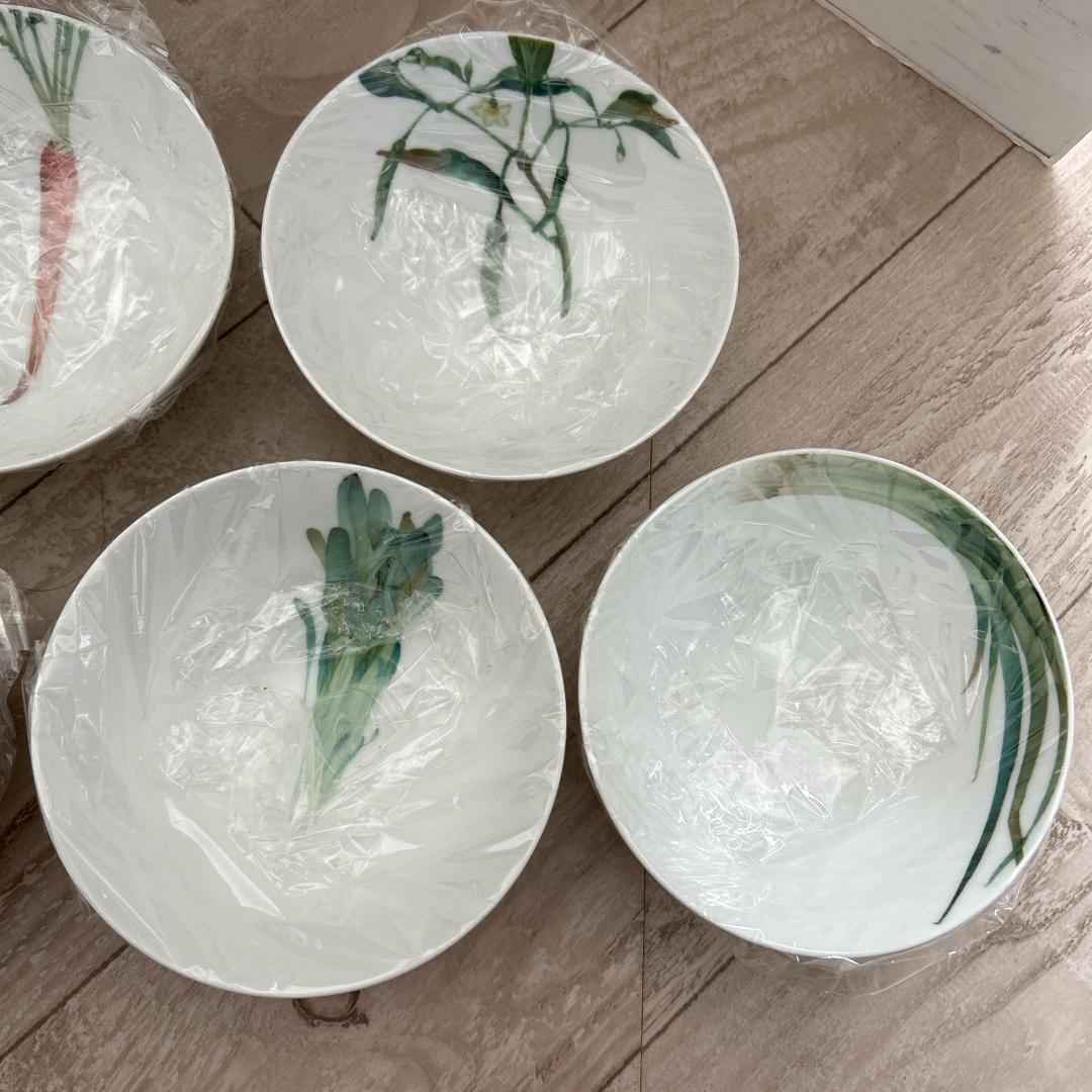 Noritake ノリタケ 京香旬彩 ボウル5客＆スクエアプレート セット
