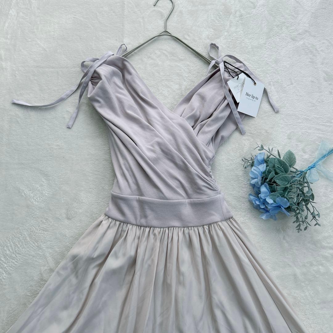 【新品】Her lip to Gathered Bicolor Dress　M