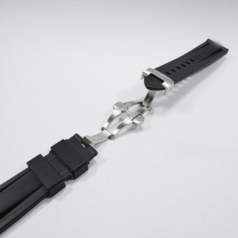 【ロゴ有り】互換ラバーベルト 24mm Ｄバックル付き ブラック