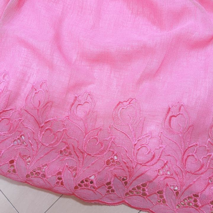 レトロワンピ♡代官山SLOWヴィンテージチューリップ刺繍ワンピース