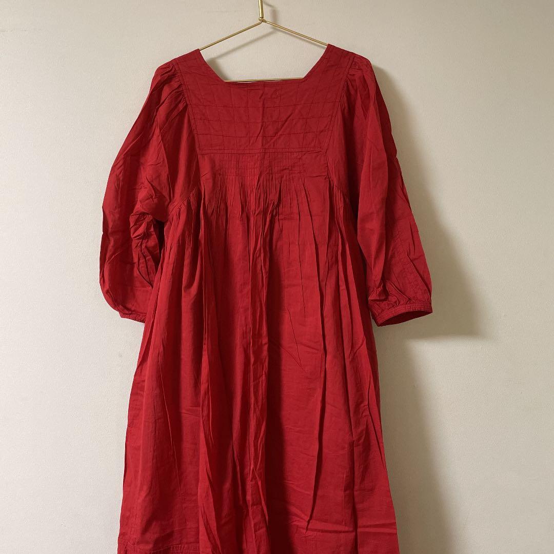 ミルクフェド★ロングワンピースSOLID PUFF SLEEVE DRESS