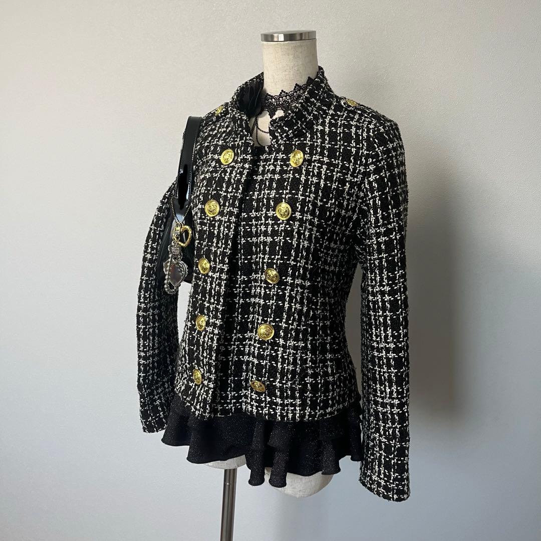 ナポレオン ジャケット ツイード ダークコア y2k 海外ガール ゴシック 軍服