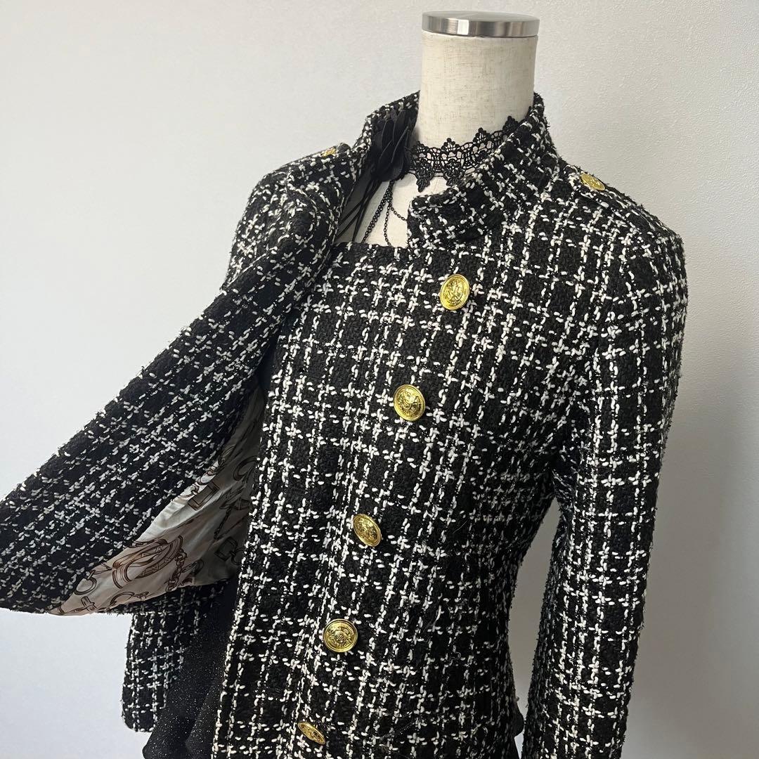 ナポレオン ジャケット ツイード ダークコア y2k 海外ガール ゴシック 軍服