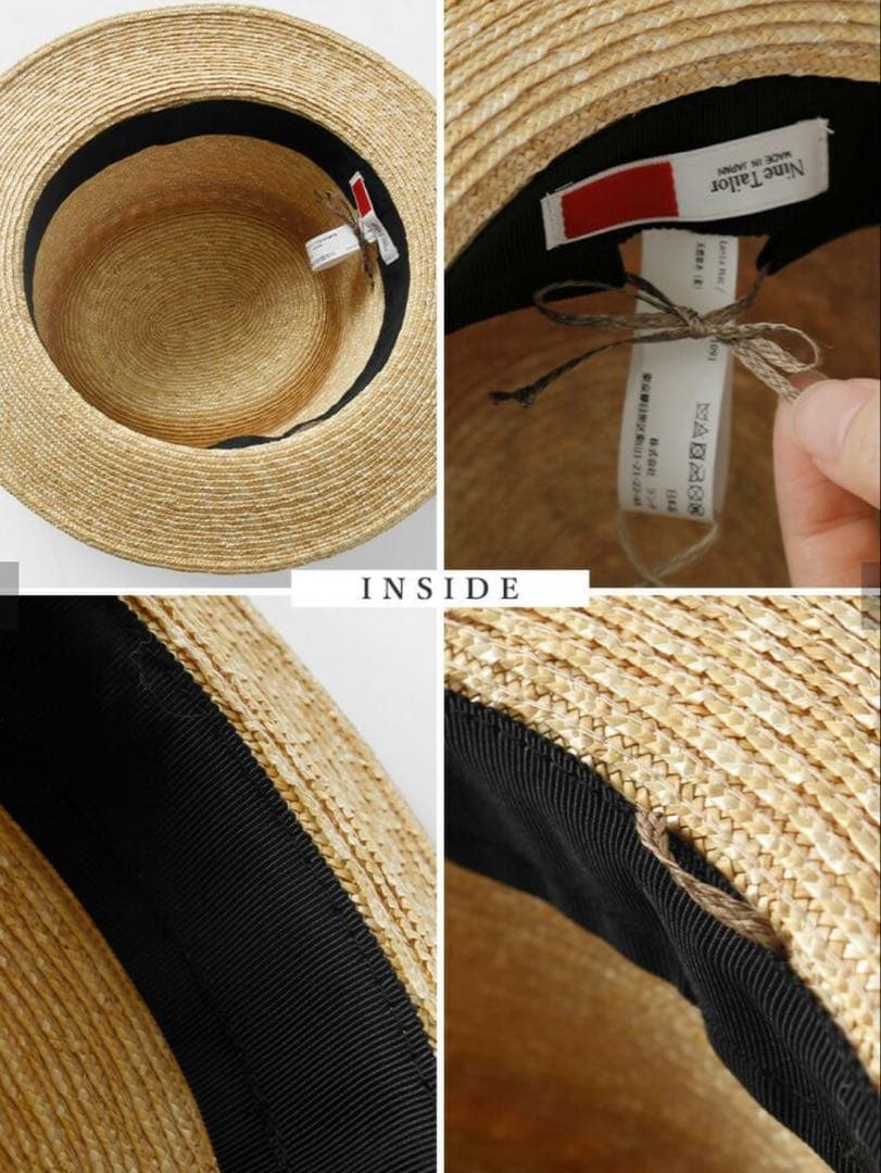 Nine Tailor グログランリボン ストローハット “Lanta Hat\"