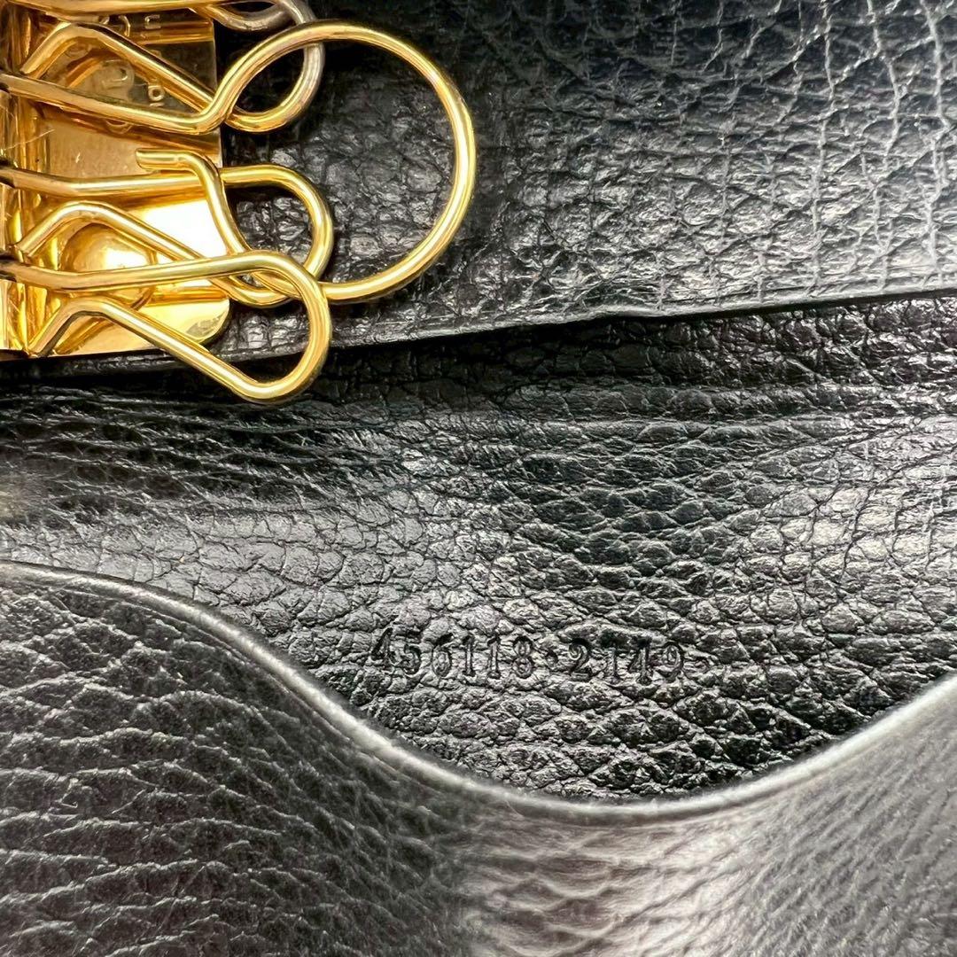 美品　グッチ　キーケース　GGマーモント　レザー　ブラック　GUCCI 箱付き
