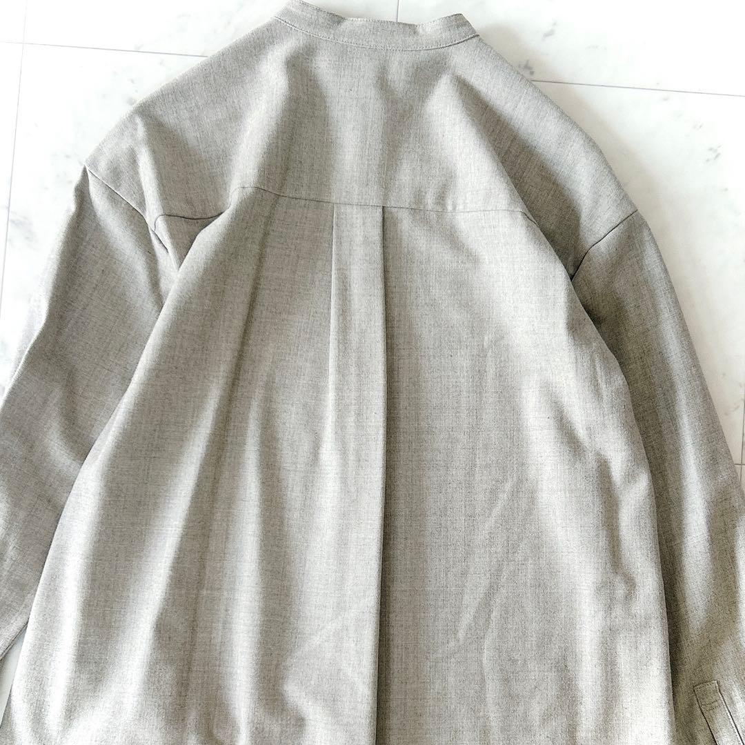 美品 セオリーリュクス SAXONY 長袖 バンドカラーブラウス 38