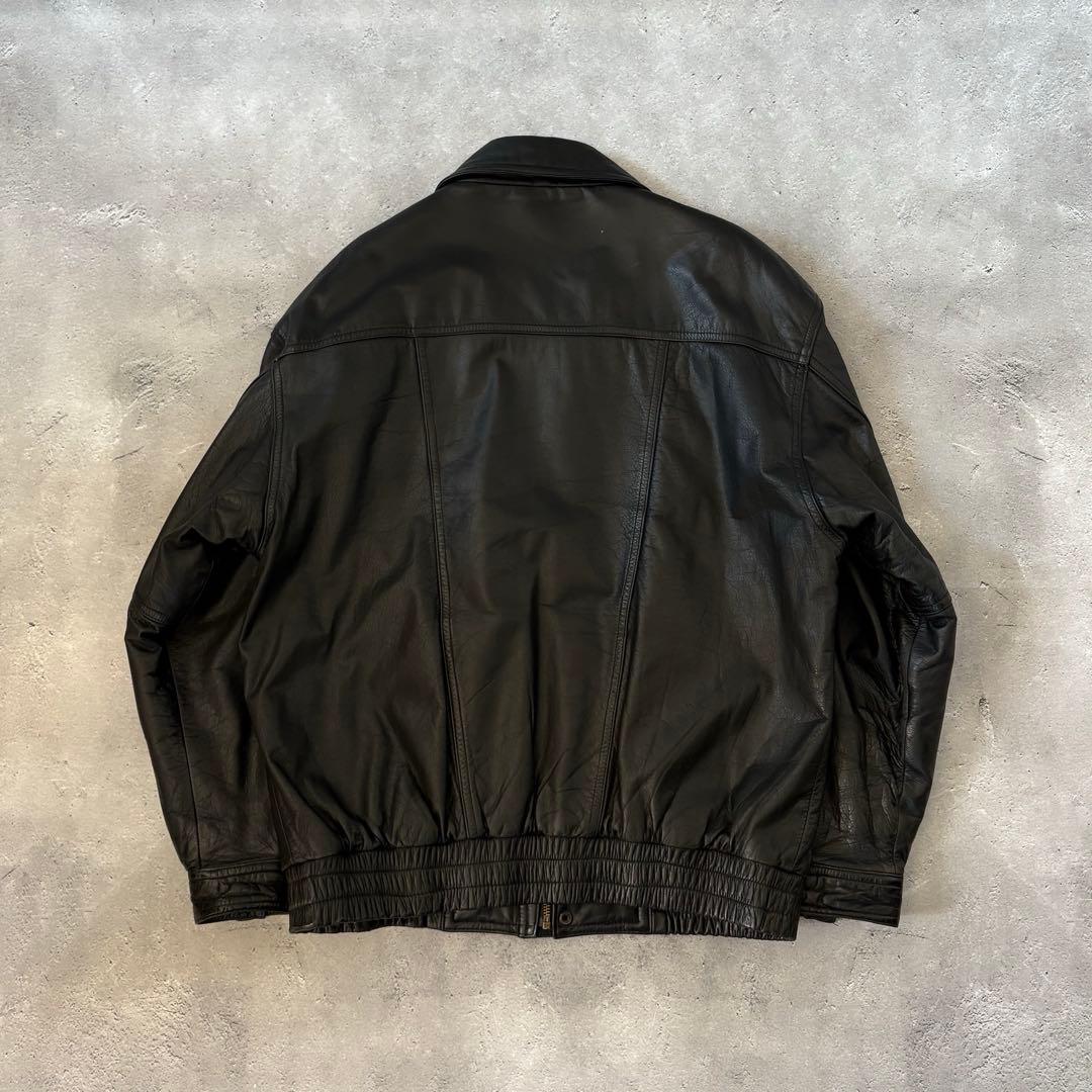 Vintage 80〜90s real leather jacket 牛革 短丈