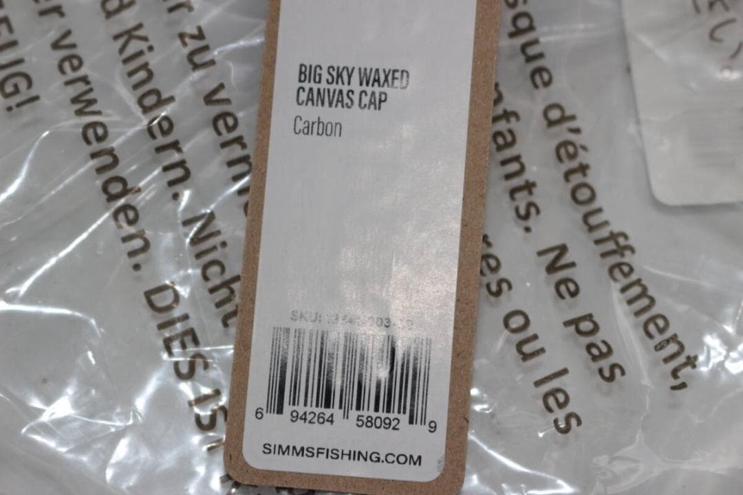 SIMMS　ワックスドキャンバス　キルテッドキャップ　カーボン　フリーサイズ