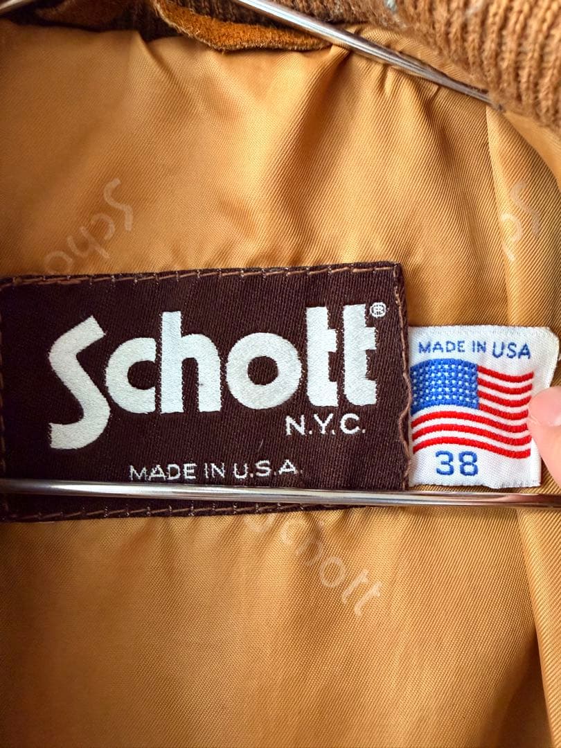 Schott NYC ブラウン スエード ボンバージャケット