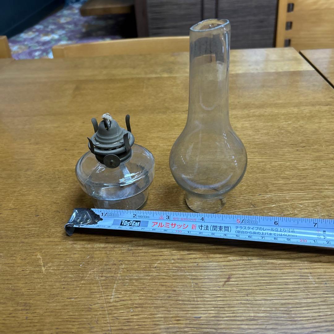 オイルランタン 小型 透明 ガラス製 中古
