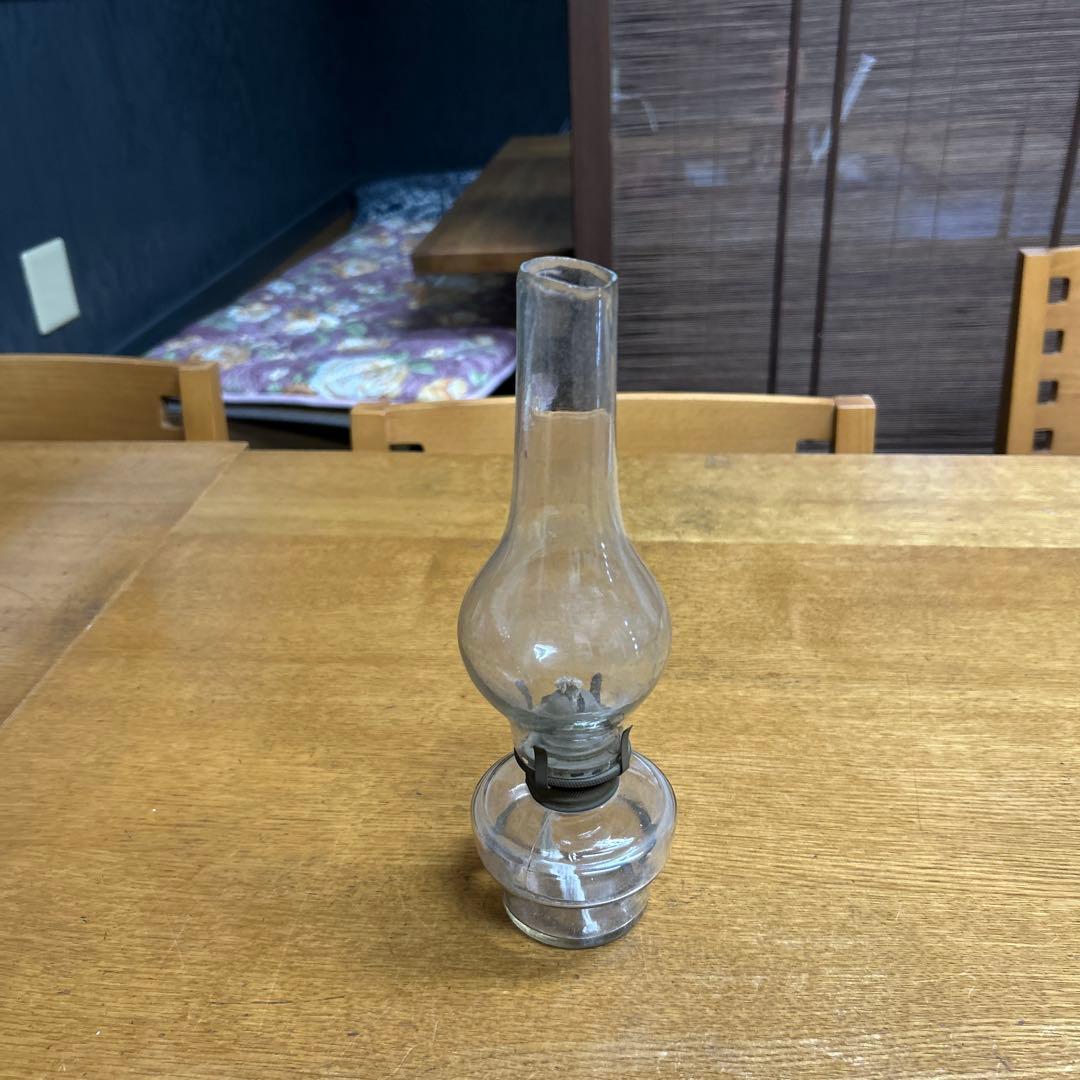 オイルランタン 小型 透明 ガラス製 中古
