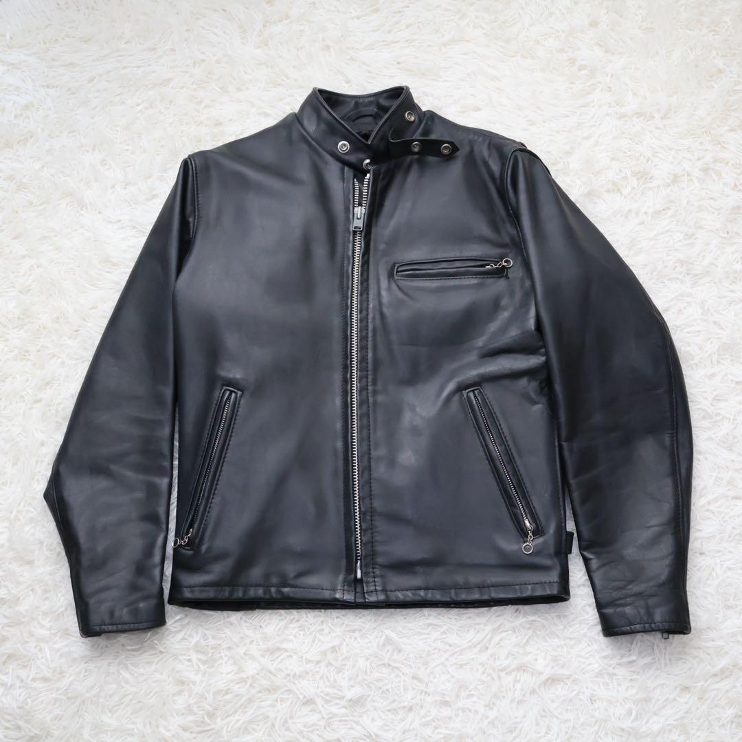 ショット　シングルライダースジャケット　ブラック　36サイズ