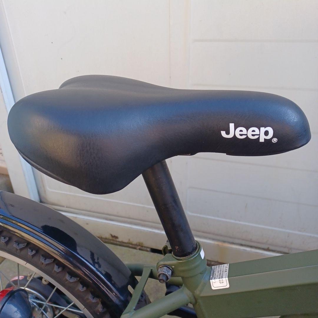 【引取限定】Jeep 16インチ 自転車 補助輪無し　 オリーブグリーン