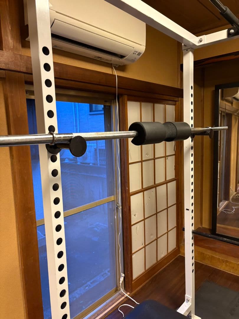【引取限定】ホームジム一式セット（パワーラック・ベンチ・プレート総計155kg）