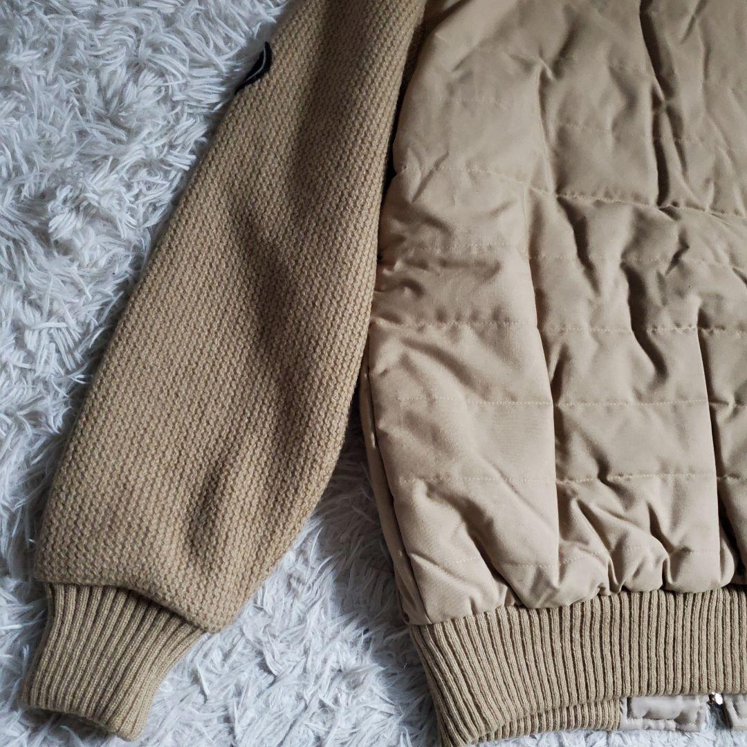 美品 90s OLD LACOSTE ワッフル ニットニット 袖切替 中綿