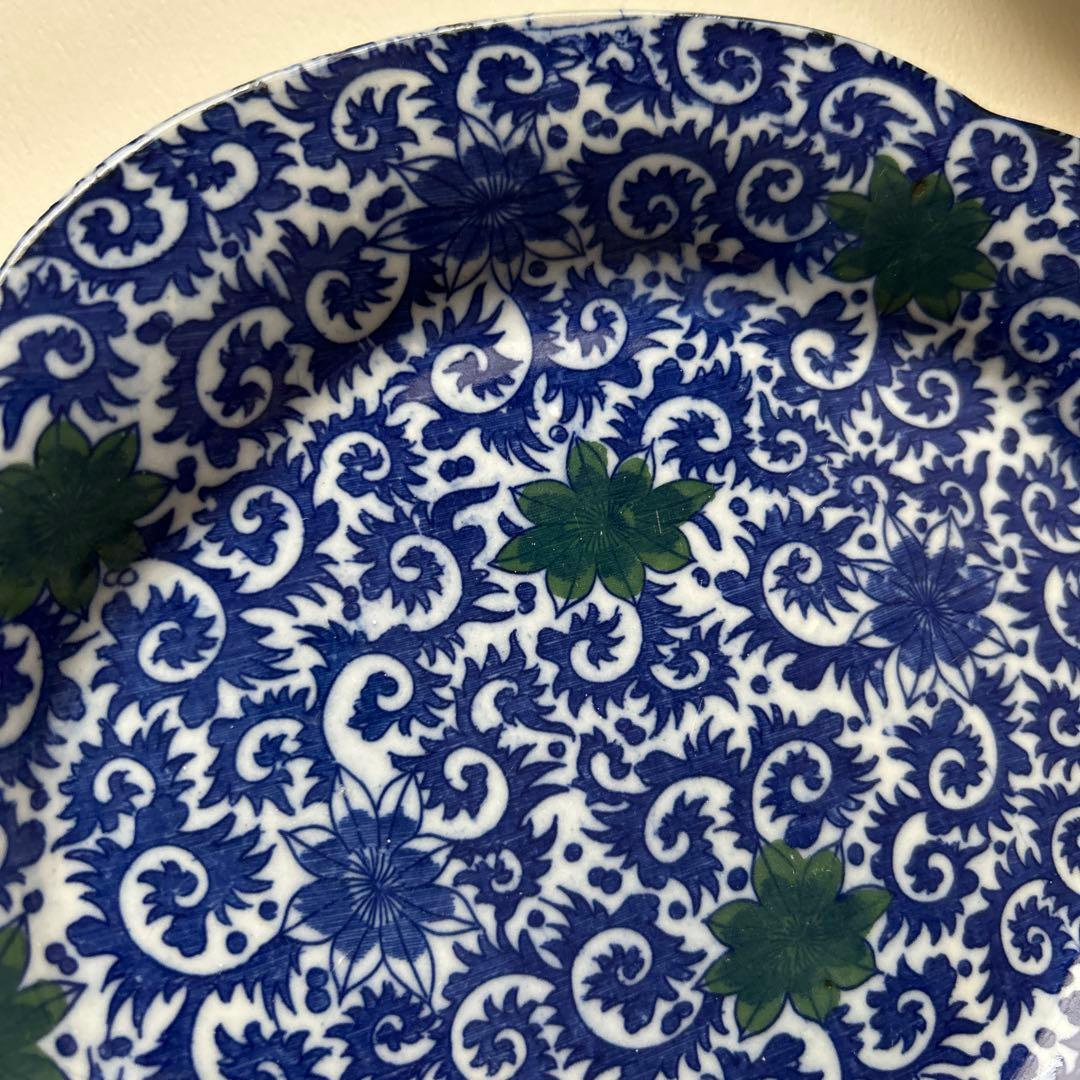 印判　皿　印判皿　木瓜　骨董　アンティーク