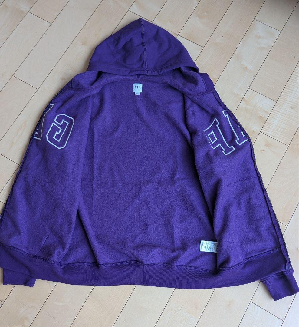 【試着のみ】GAP ロゴ ジップアップ パーカー パープル Mサイズ