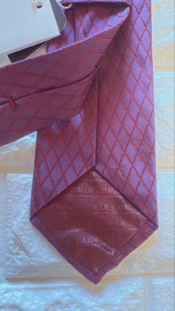 【新品未使用】美品✨ARMANI COLLEZIONI ネクタイ 紫 タグ付き