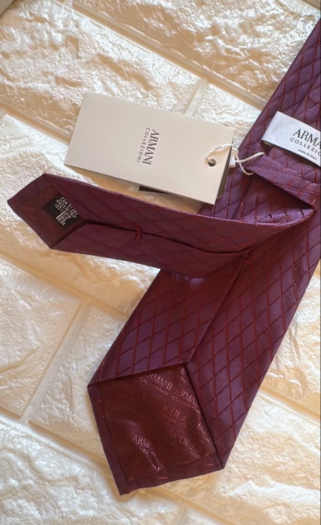 【新品未使用】美品✨ARMANI COLLEZIONI ネクタイ 紫 タグ付き