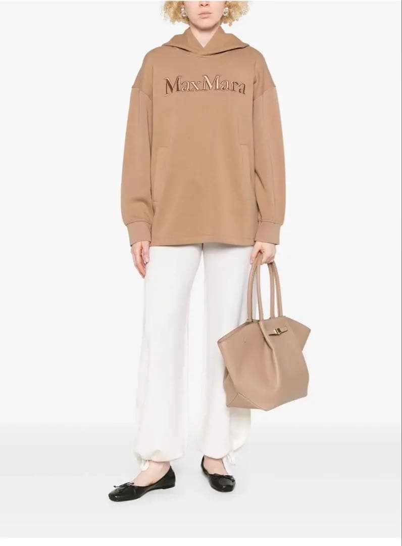 Max Mara ヴィズィエラ コットンジャージーフーディ キャメル M