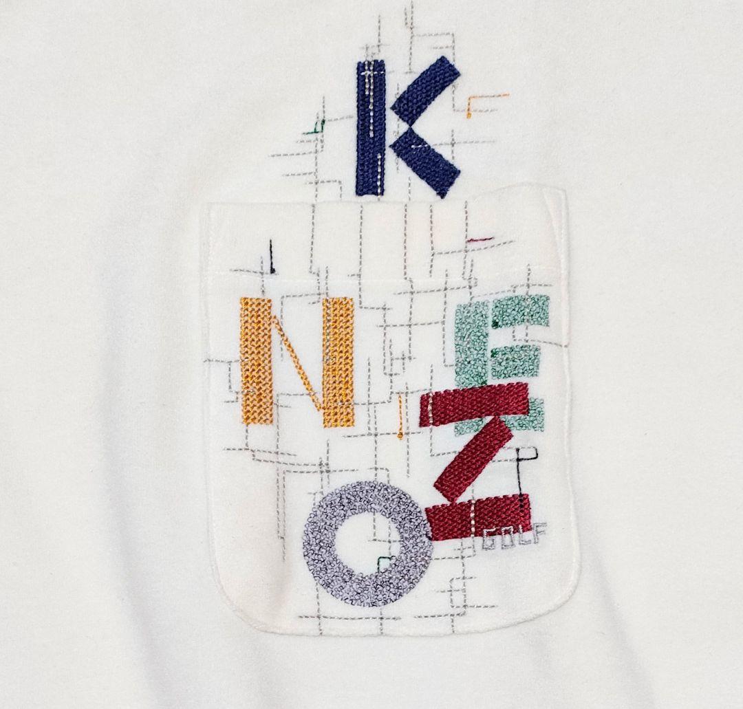 美品　KENZO GOLF メンズプルオーバー　アイボリー ロゴ刺繍　L〜XL