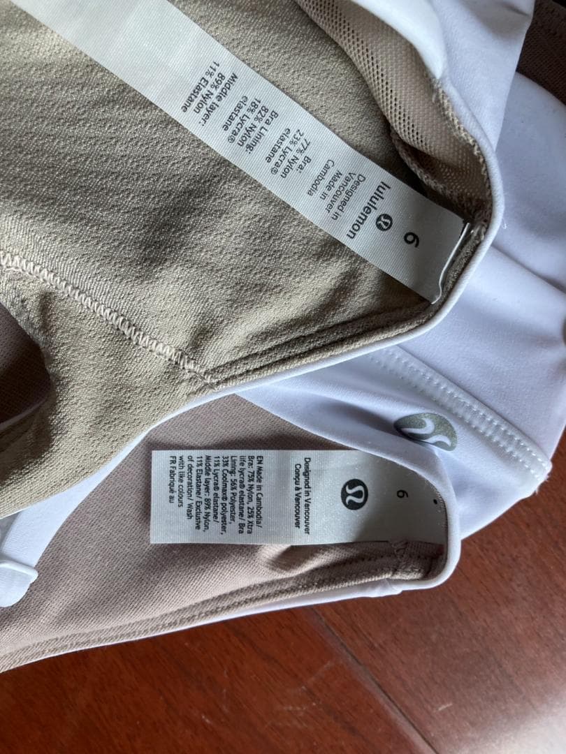 【新品】Lululemon ヨガブラ 6サイズ ホワイト 2枚セット