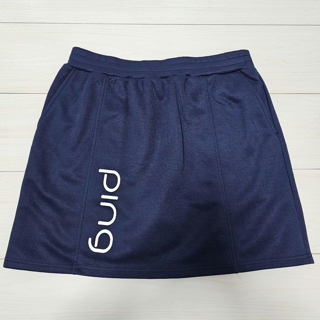 PING レディース【L】新品 セットアップ 上下セット ネイビー 半袖 ピン