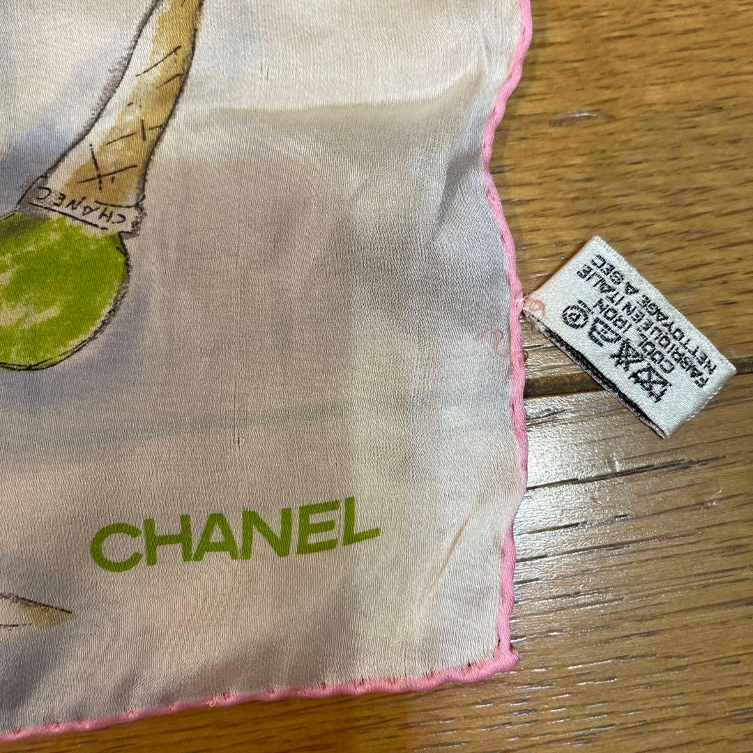 CHANEL スカーフ　85センチ シルクシフォン