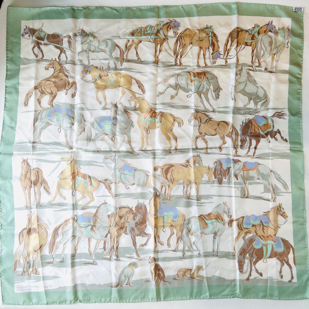 【極美品】　HERMES　エルメス　カレ90　ファンデル・ミューレンの馬　ホース