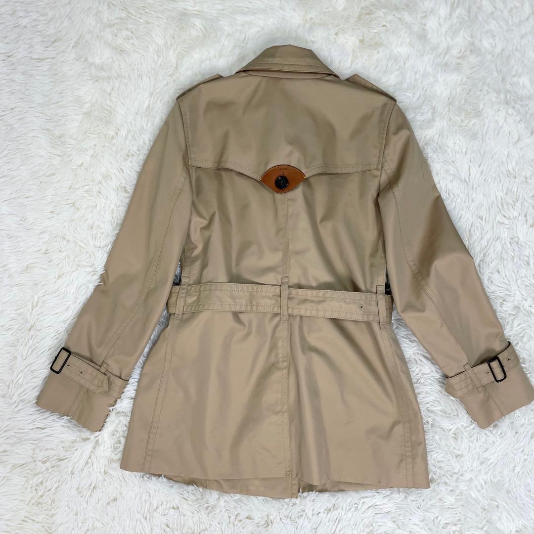 美品 COACH コーチ F33970 ショート丈 トレンチコート ジャケット