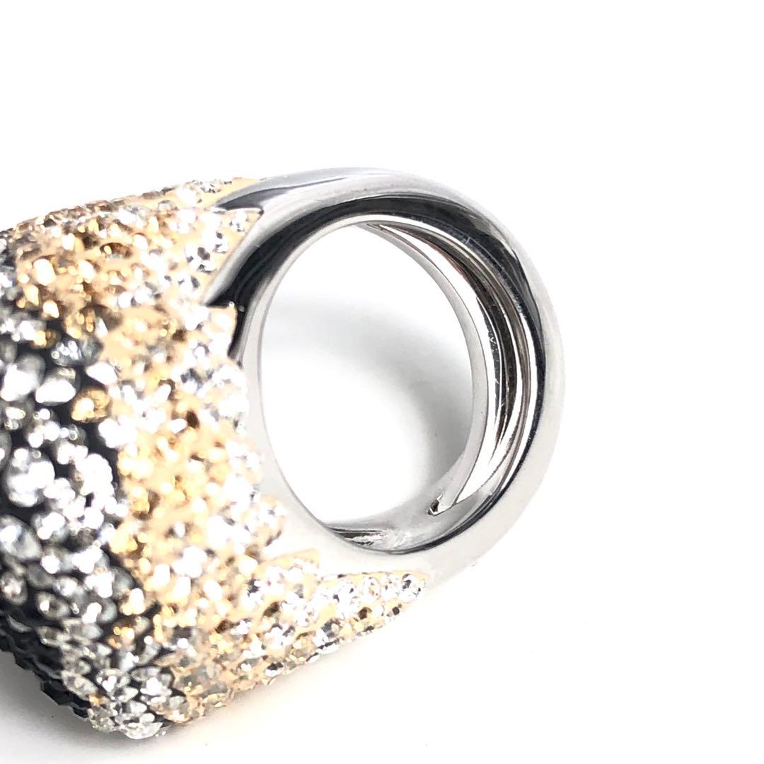 SWAROVSKI スワロフスキー リング 指輪 クリスタル 豪華 大ぶり 黒系