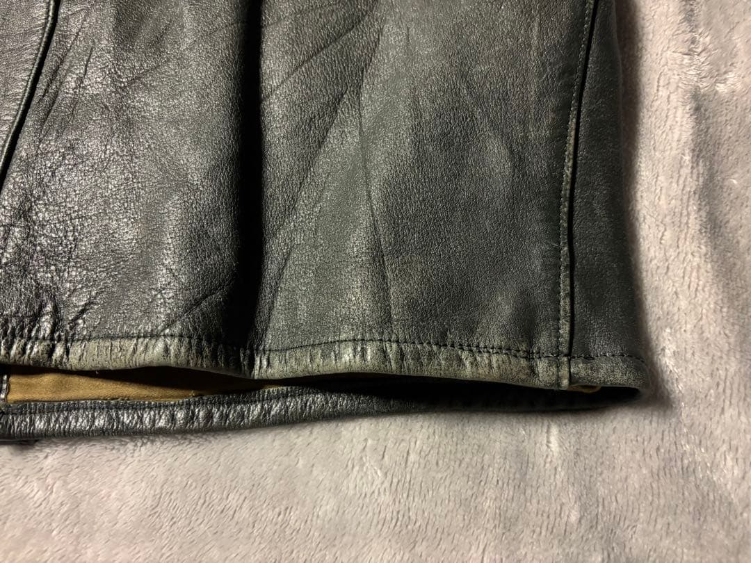 70s Euro leather VEST レザー ベスト ジャーキンベスト 風