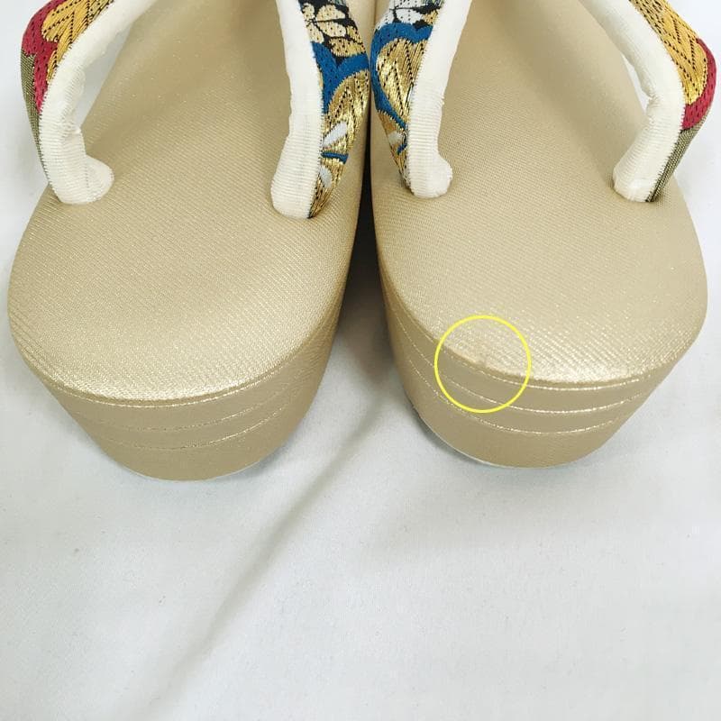 111x1◎紗織/沙織 草履バッグセット Lサイズ 西陣織 花菱桜 1の3枚芯