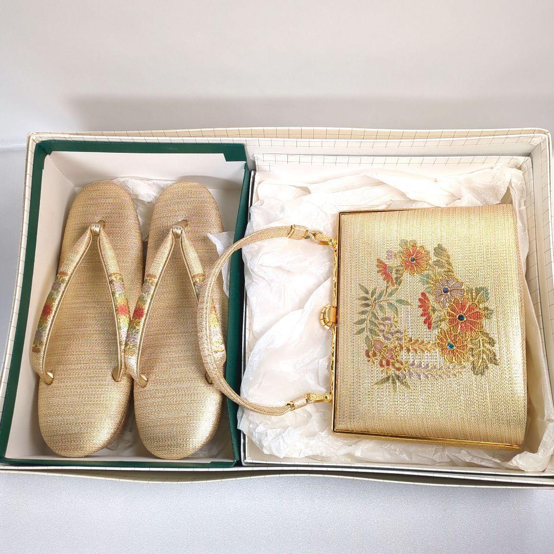 【美品】 金鷲本舗 キンワシ印 フォーマル 草履 バッグ セット