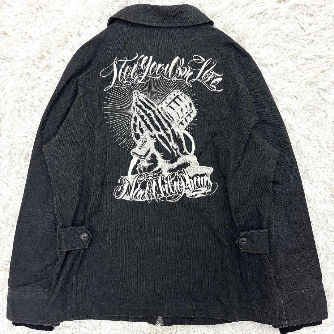 希少　ナインマイクロフォンズ　プレイハンド刺繍　ジャケット　Ｌ　ブラック