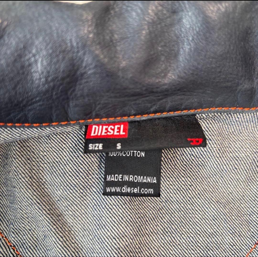 ジャケット・アウター diesel leather collar denim jacket Y2K