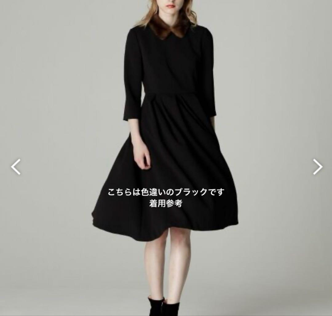 【美品】グレースコンチネンタル　ミンクファーワンピース　36 日本製　ネイビー