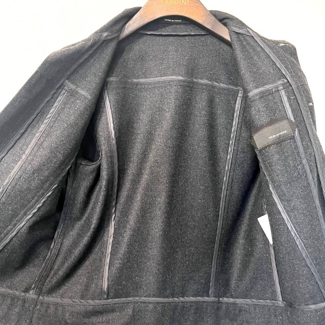 極美品 タリアトーレ STEVE ウールフランネルジャケット 46 ダークグレー