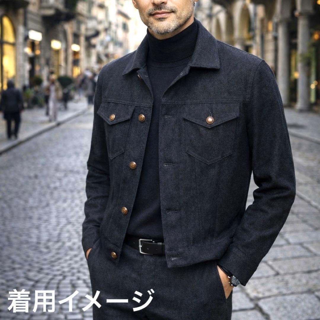 極美品 タリアトーレ STEVE ウールフランネルジャケット 46 ダークグレー