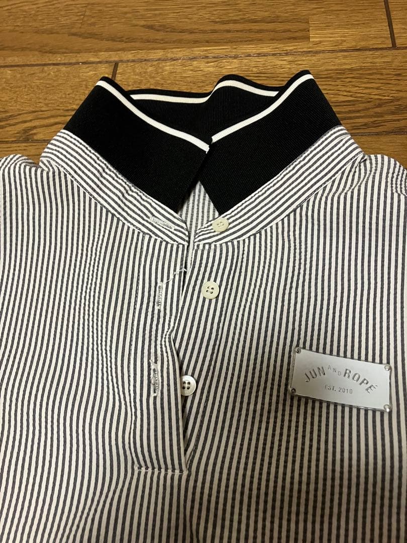 JUN & ROPE' シアサッカードロストポロワンピース　M