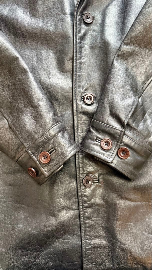 【希少・美品】90s OLD GAP レザー カーコート ブラック M
