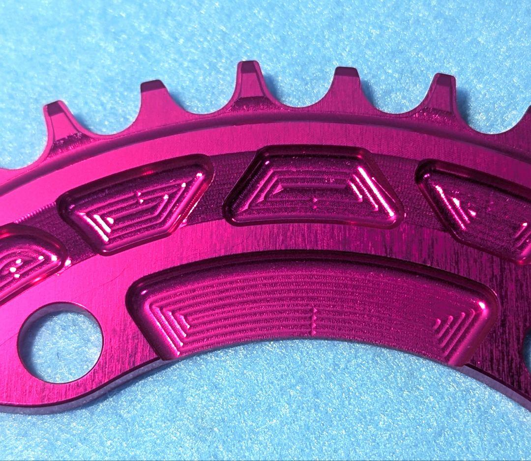 wuzei シマノ4アームクランク用 ナローワイドチェーンリング 40T ピンク
