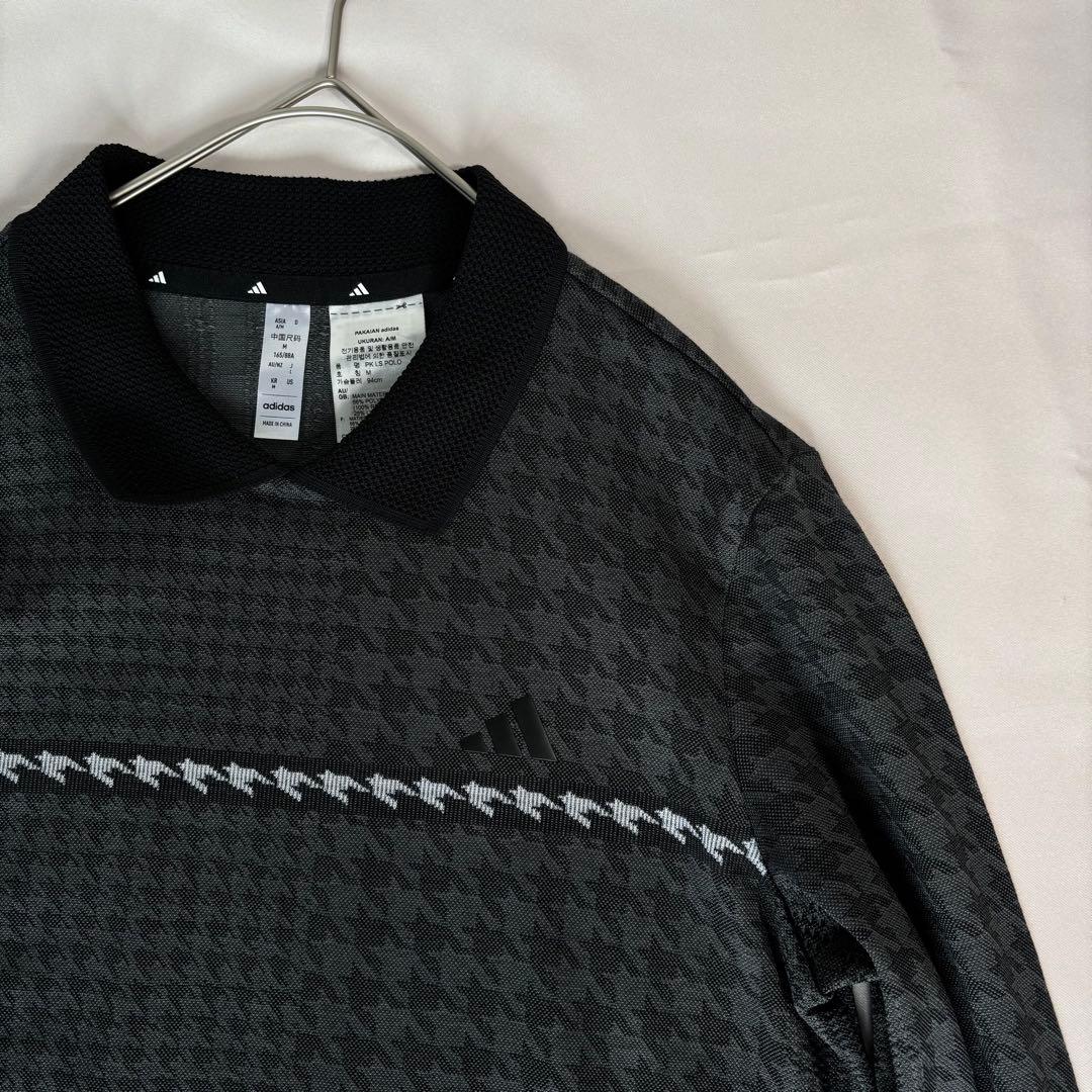 新品adidasゴルフPRIMEKNIT　ポロ襟ニット チェック 人気　XL